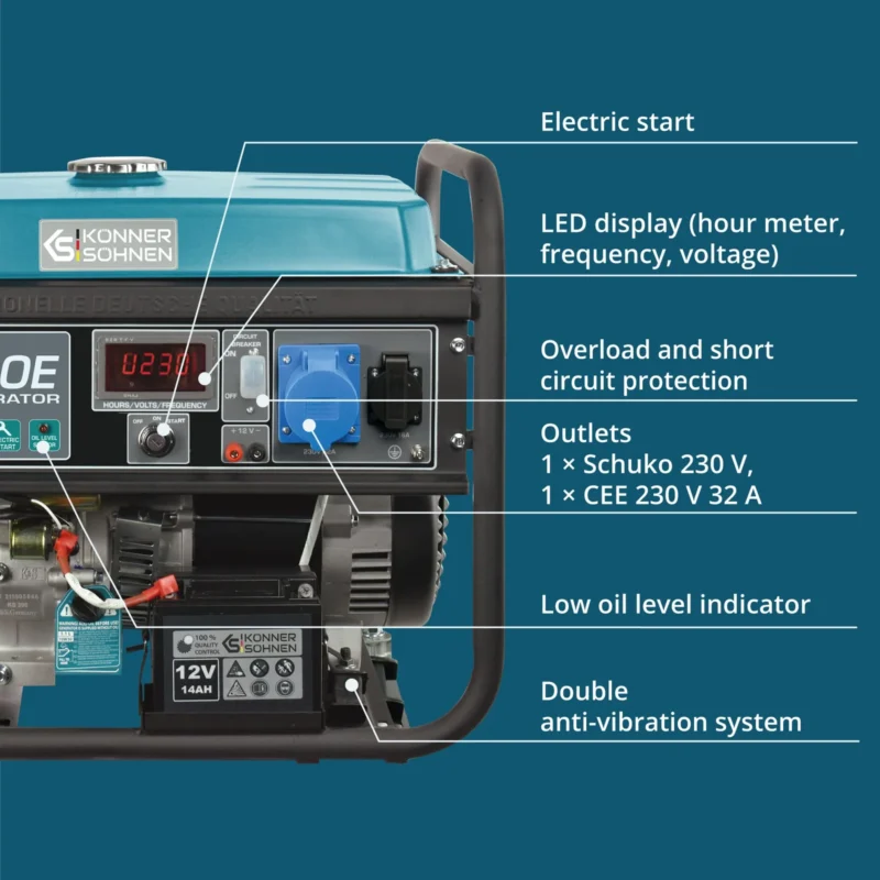 Bensiinigeneraator Könner & Söhnen KS 7000E