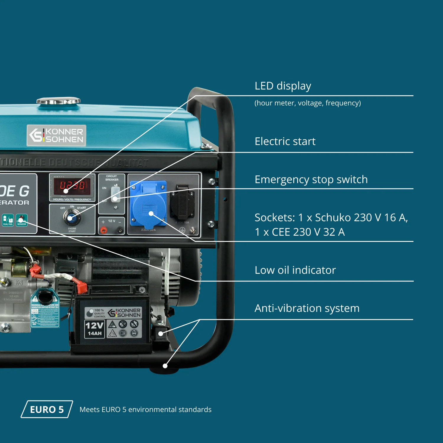 LPG/Bensiinigeneraator Könner & Söhnen KS 10000E G LPG/Bensiinigeneraator Könner & Söhnen KS 10000E G
