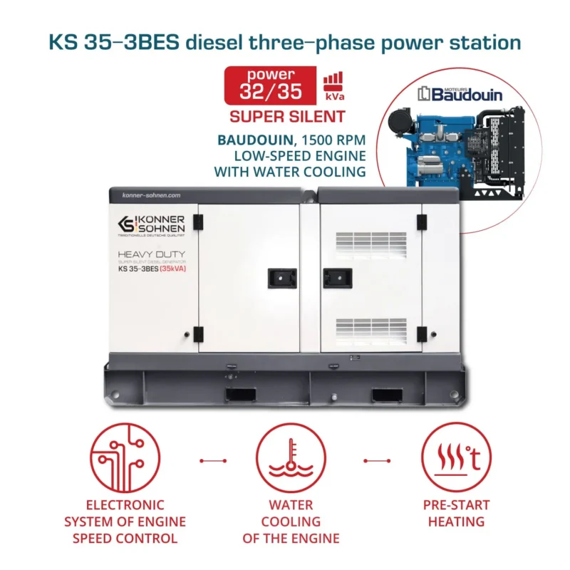 Kolmefaasiline diisel generaator Könner & Söhnen KS 35-3BES