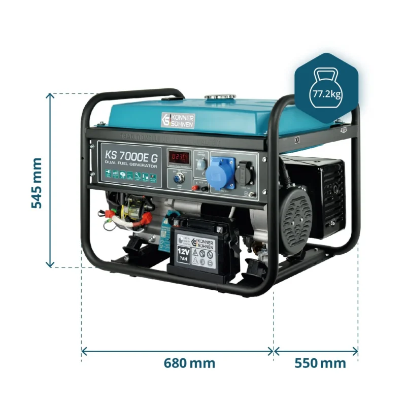 LPG/Bensiinigeneraator Könner & Söhnen KS 7000E G