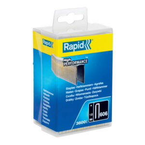 Klambrid 606/18 3600tk, 6,0x1,1mm, must, plastkarbis, tsingi, Rapid