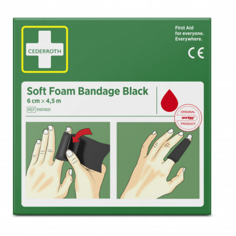 Isekinnituv liimivaba haavaside, must, 6 cm x 4,5 m, Cederroth