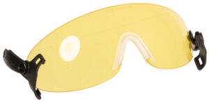 Helmet integrated safety glasses / yellow