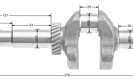Crankshaft Loncin LC1P65FE ORIGINAL PART
