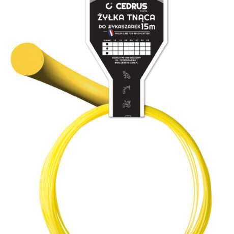 Trimmer line 1.3/15m /packaged/ round yellow