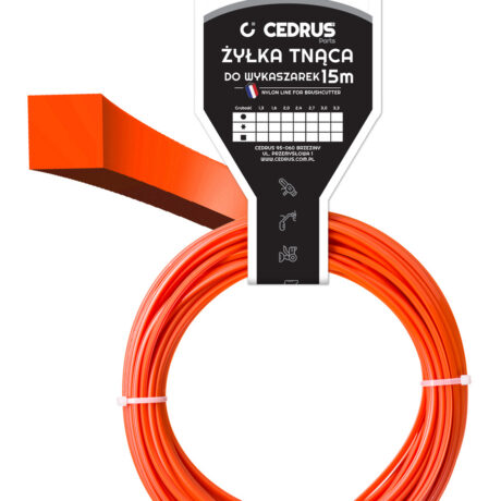 Trimmer line 2.7/15m /packaged/ rectangular orange