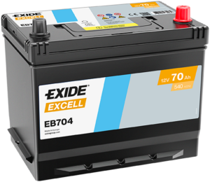 Exide Excell 70Ah 540A 266x172x223-+