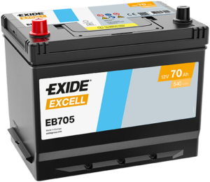 Exide Excell 70Ah 540A 266x172x223+-