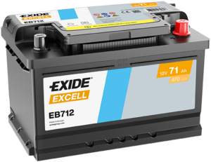 Exide Excell 71Ah 670A 278x175x175-+