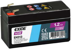 Exide AGM 1,2Ah 18A 97x43x58-+