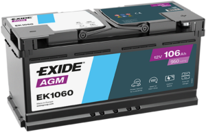 Exide AGM 106Ah 950A 392x175x190-+