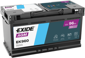 Exide AGM 96Ah 850A 353x175x190-+