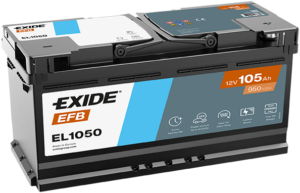 Exide EFB 105Ah 950A 392x175x190-+