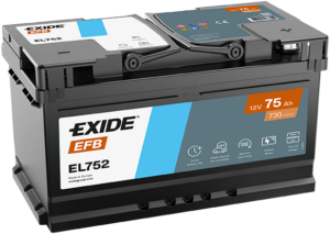 Exide EFB 75Ah 730A 315x175x175-+