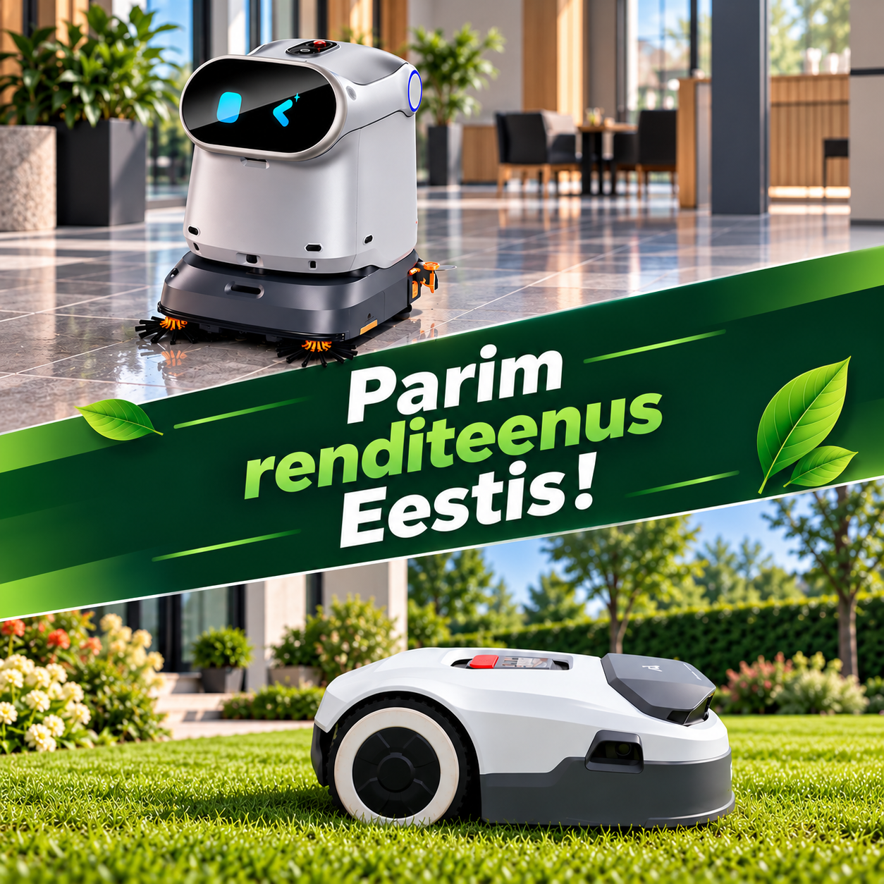 Autonoomsete robotite täisteenusrent - robotniidukid ja koristusrobot tolmuimejad põrandapesu robotid Täisteenusrent robotniidukitele ja koristusrobotitele