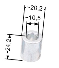 Lõiketerade adapteri vaheosa NAC 24 mm pikk, diameeter 21 mm muruniidukitele, saadaval ehituspoodides