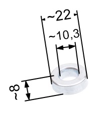 Terade adapteri vaheosa NAC 8mm pikk, diameeter 21mm muruniidukitele, saadaval ehituspoodides