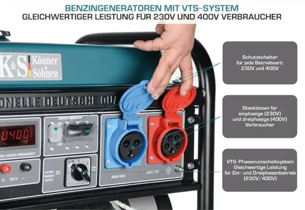 Bensiinigeneraator Könner & Söhnen KS 10000E 1/3