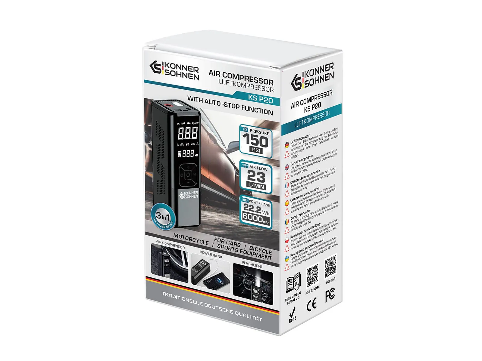 Könner & Söhnen akutoitel kompressor KS P20 8 Könner & Söhnen akutoitel kompressor KS P20