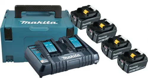 Makita 4 x 5.0Ah 18V akud + 2ne kiirlaadija