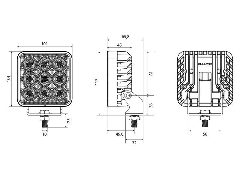 BULLPRO SPECTRUM SQUARE 54 töötuli