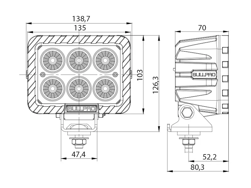 OCEAN VISION punktvalgusvihuga LED töötuli 7000 lm 2 OCEAN VISION punktvalgusvihuga LED töötuli 7000 lm