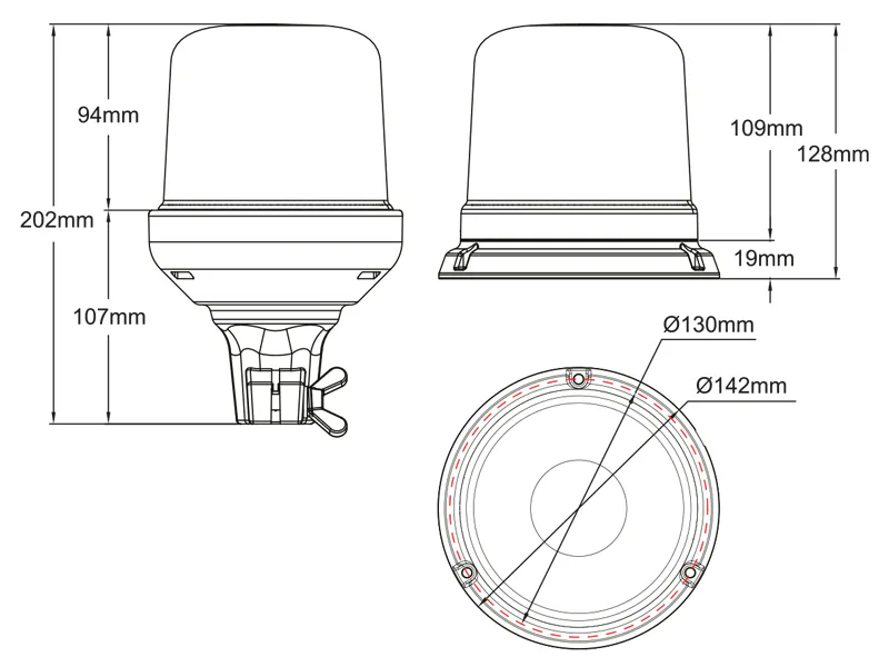AXIXTECH sinine LED vilkur magnetkinnitusega