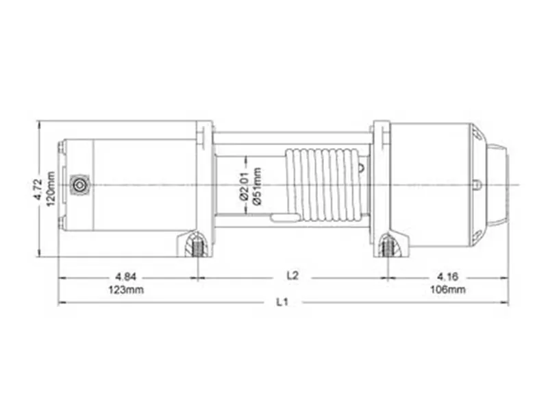 IRONX elektrivints nailonköiega 2268 kg 12V
