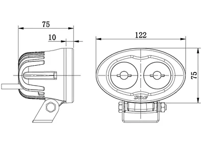 SAE punase punktvalgusvihuga tõstuki LED töötuli