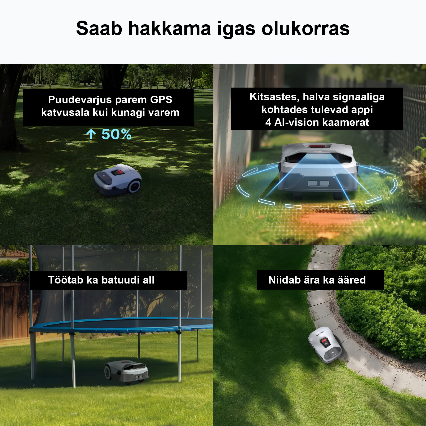 signaal-eesti Robotniiduk ANTHBOT Genie 800 1500 m²(kaablivaba)