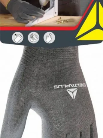 Kindad, polüester, PU peopesa, hall 8, Delta Plus