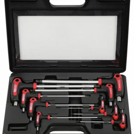 T-käepidemega võtmekomplekt sisekuuskant kuulpea 9 osa, KS Tools