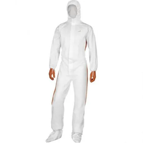 Kaitseülikond kapuutsiga, õmblusteta, valge-oranž 2XL, Delta Plus