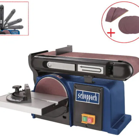 Lint- ja ketaslihvmasin BTS900 + lihvkettad, -paberid, Scheppach