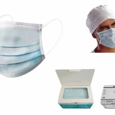 Näomask, 3-kihiline, sinine, kummidega, Delta Plus