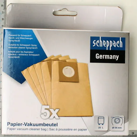 Tolmukottid tekstiilipesurile SprayVac20, 5tk, paber, Scheppach
