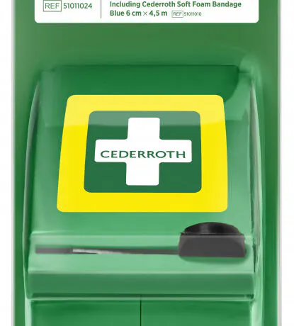 Isekinnituva haavasideme dispenser koos sinise haavasidemega, Cederroth