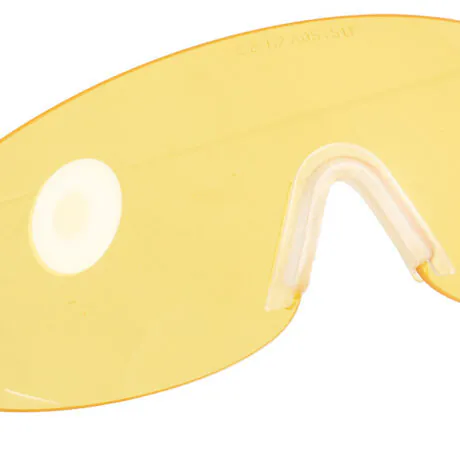 Helmet integrated safety glasses / yellow