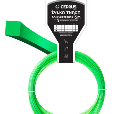 Trimmer line 2.0/15m /packaged/ rectangular green